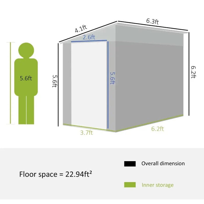 4' x 6' Steel Garden Storage Shed - 845-692