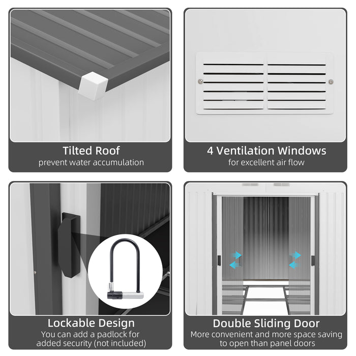 Outsunny Outdoor Tool Shed: 11x9' Metal with Sliding Doors & Vents for Patio/Backyard