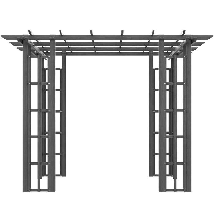 9' x 9' Vinyl Pergola, PVC Outdoor Gazebo Grape Trellis, for Garden, Patio, Backyard, Deck