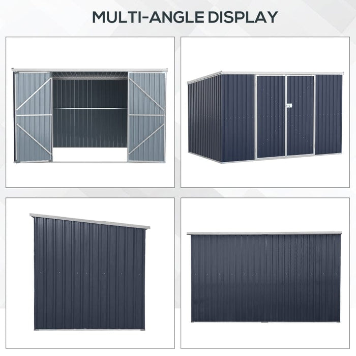 11' x 6' x 6' Steel Garden Storage Shed - 845-680GY