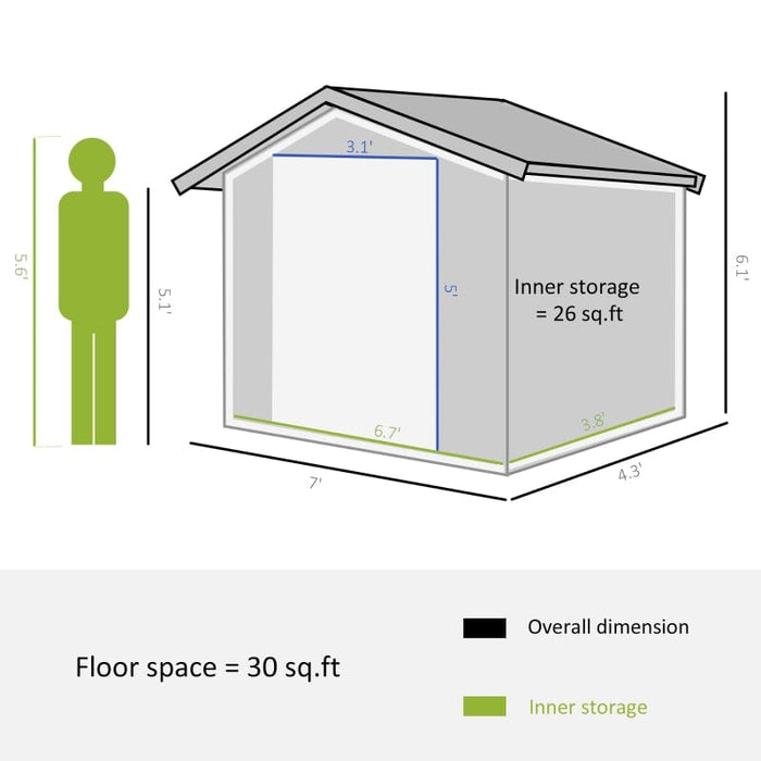 7' x 4' Steel Storage Shed Organizer - 845-030WT