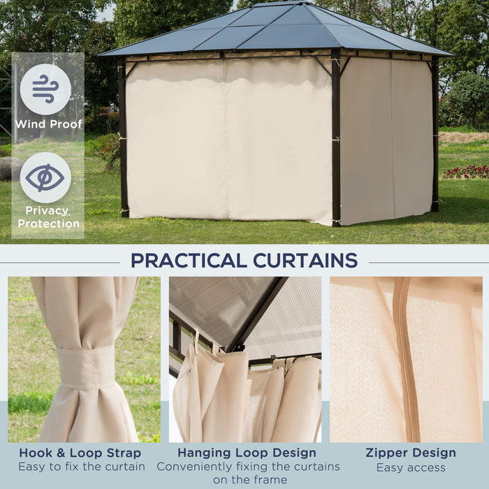 Hardtop Gazebo: 10'x12' Polycarbonate Roof Canopy for Patio & Backyard