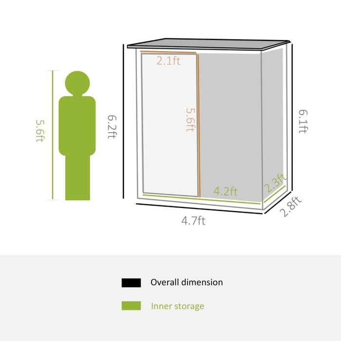 4.5' x 3' x 6' Outdoor Storage Shed - 845-328V01GY