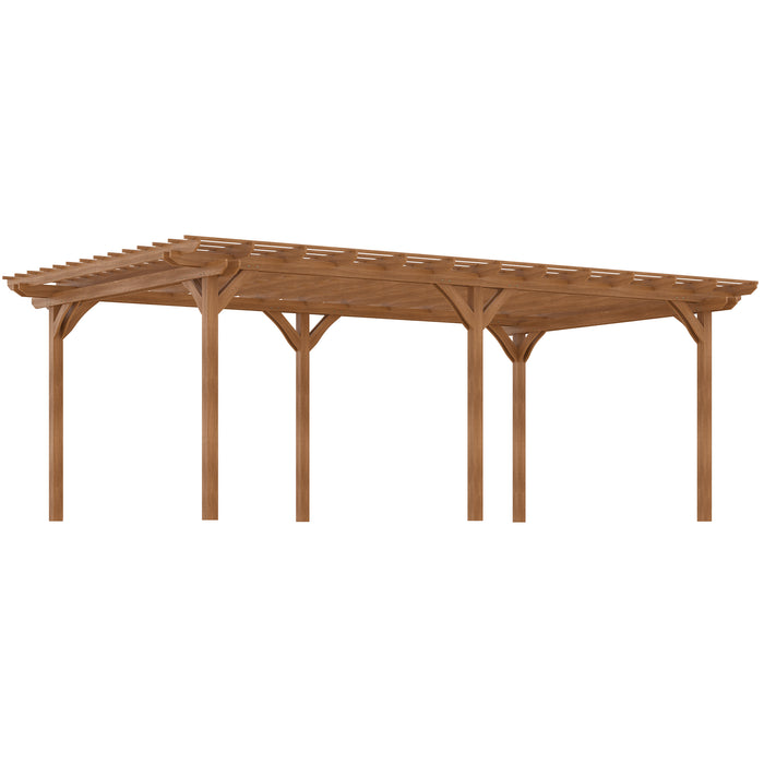 20' x 12' Outdoor Pergola, Wood Gazebo Grape Trellis with Stable Structure for Garden, Patio, Backyard, Deck