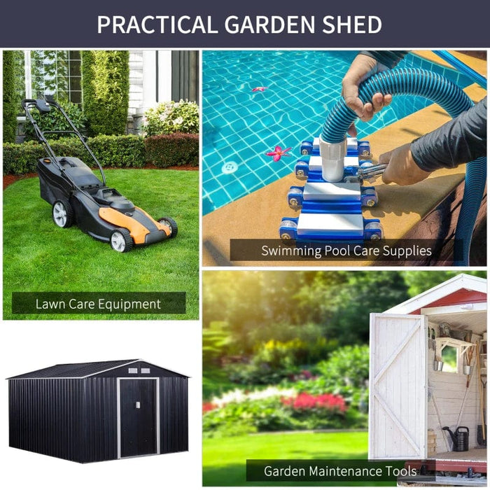 11' x 9' Metal Garden Shed Utility Tool Storage - 845-031V02