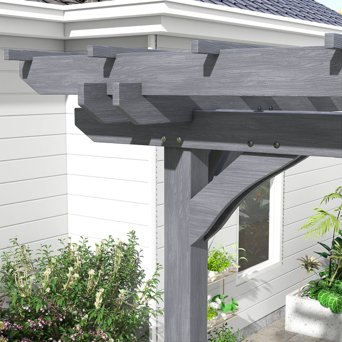 Gray Wooden Haven: 12x10ft Sturdy Pergola for Patios & Backyards