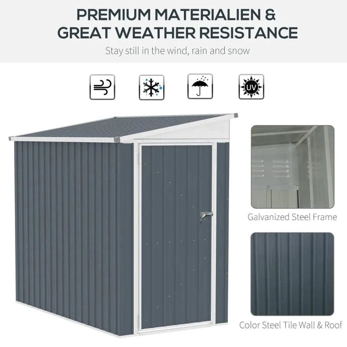 4' x 6' Steel Garden Storage Shed - 845-692