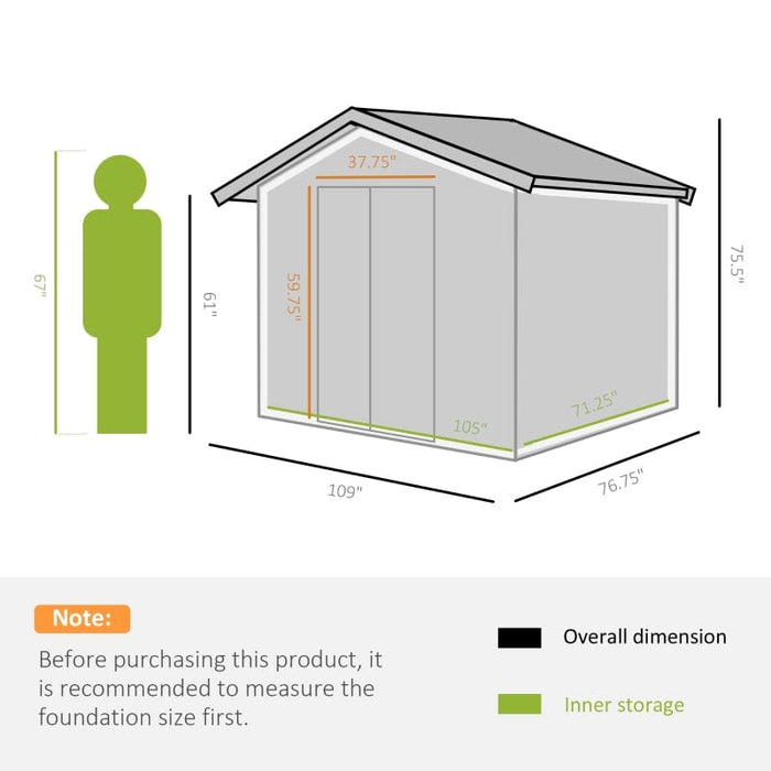 9' x 6' Metal Storage Shed - 845-031SR