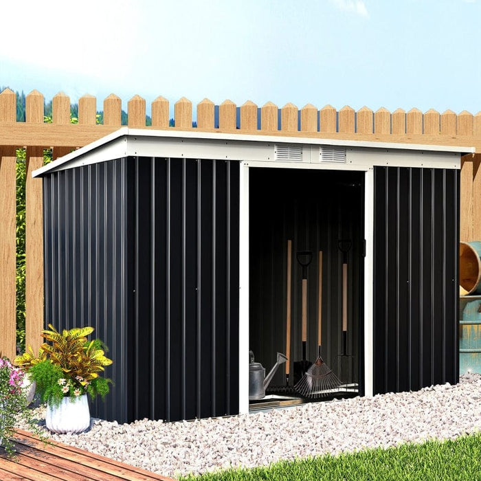 9' x 4.5' x 5.5' Outdoor Rust-Resistant Metal Garden Vented Storage Shed - 845-032CG