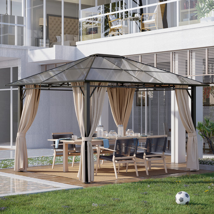 Hardtop Gazebo: 10'x12' Polycarbonate Roof Canopy for Patio & Backyard