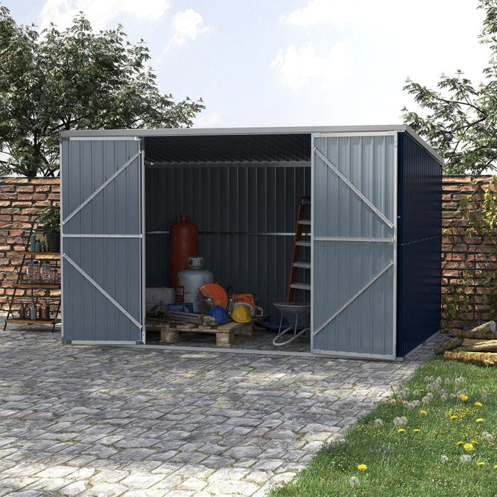 11' x 6' x 6' Steel Garden Storage Shed - 845-680GY