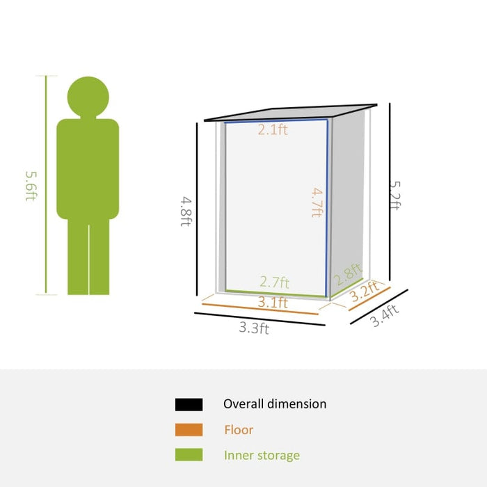 3.3' x 3.4' Garden Storage Shed - 845-530