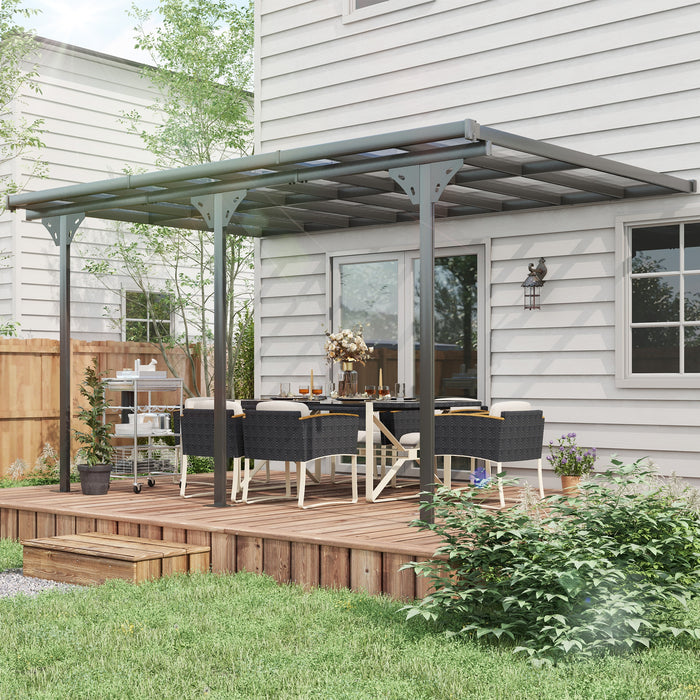 Outdoor Pergola Patio Gazebo Awning UV Protection Adjustable Aluminum Frame 14.5x10