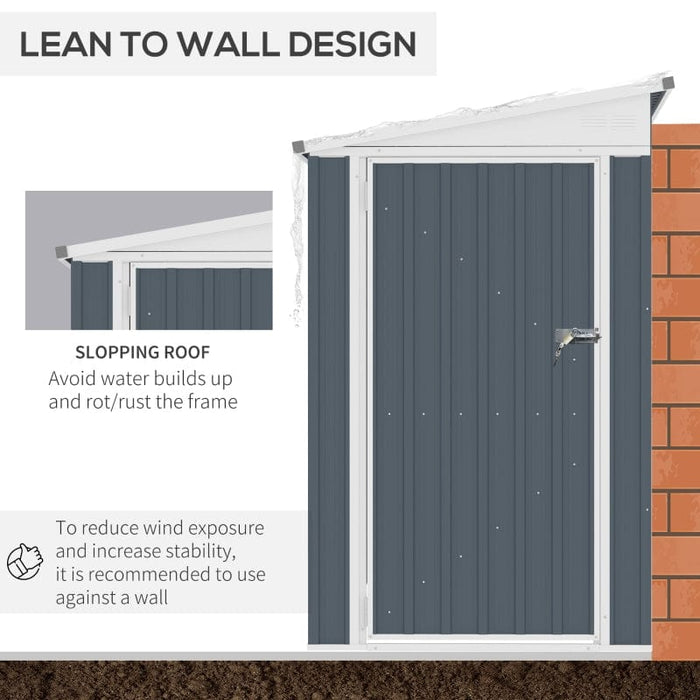 4' x 8' Steel Garden Storage Shed - 845-692V01