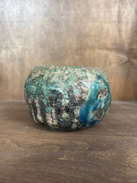 Handmade Clay Bowl Blue Glazing