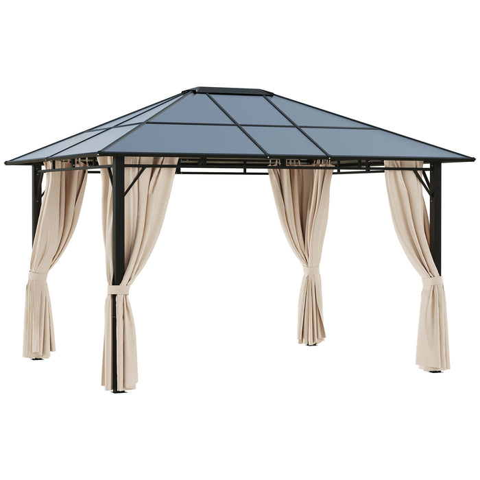 Hardtop Gazebo: 10'x12' Polycarbonate Roof Canopy for Patio & Backyard