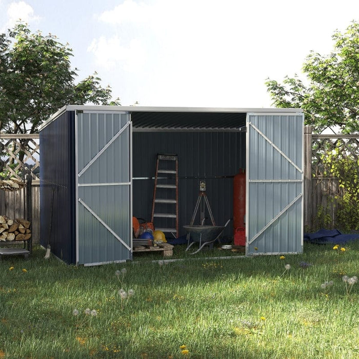 11' x 6' x 6' Steel Garden Storage Shed - 845-680GY