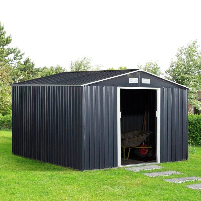 11' x 9' Metal Garden Shed Utility Tool Storage - 845-031V02