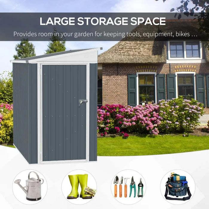 4' x 6' Steel Garden Storage Shed - 845-692