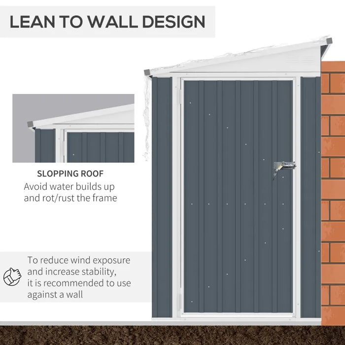 4' x 6' Steel Garden Storage Shed - 845-692