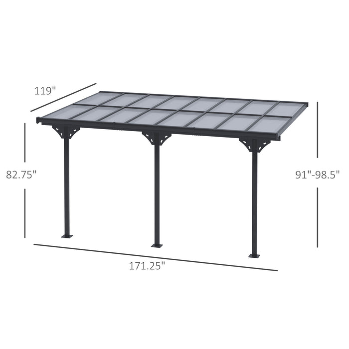 Outdoor Pergola Patio Gazebo Awning UV Protection Adjustable Aluminum Frame 14.5x10