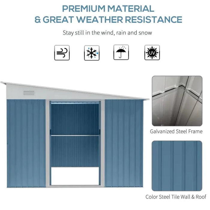 11.5' x 9' x 6.5' Steel Garden Storage Shed - 	845-529