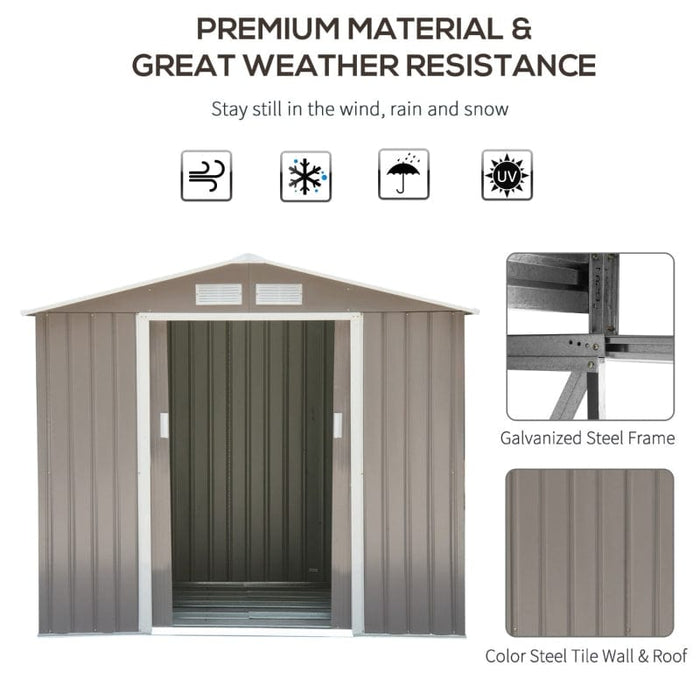 7' x 4' x 6' Outdoor Storage Shed - 845-030GY