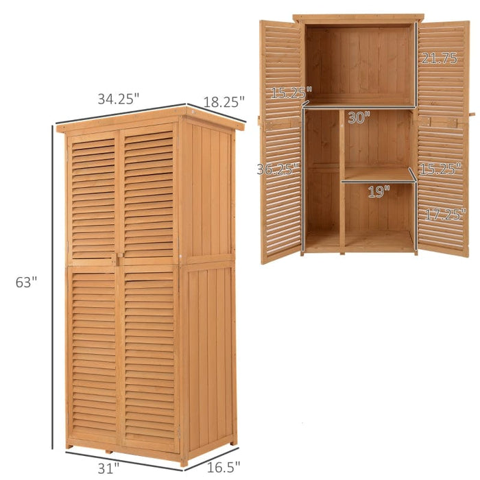 3' x 5' Wooden Garden Storage Shed - 845-215BN