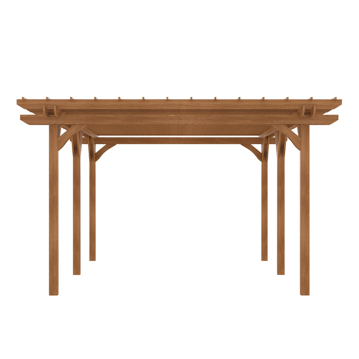 20' x 12' Outdoor Pergola, Wood Gazebo Grape Trellis with Stable Structure for Garden, Patio, Backyard, Deck