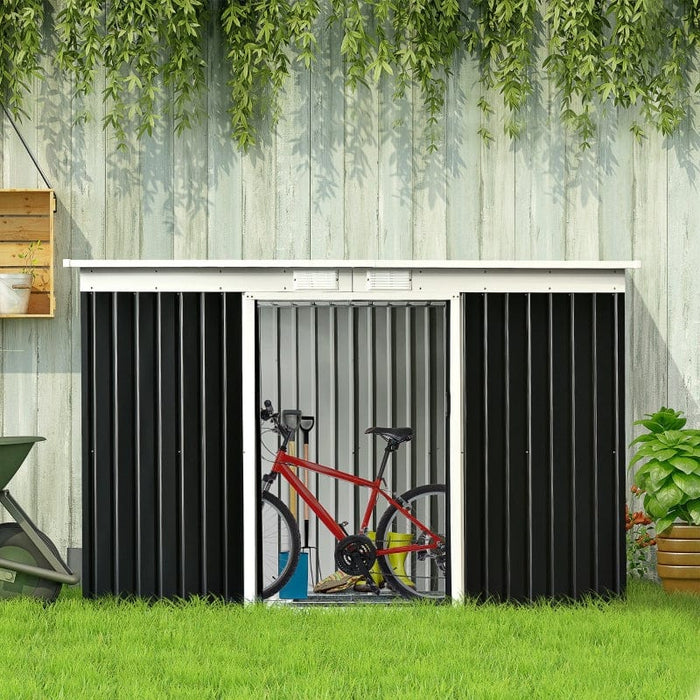 9' x 4.5' x 5.5' Outdoor Rust-Resistant Metal Garden Vented Storage Shed - 845-032CG