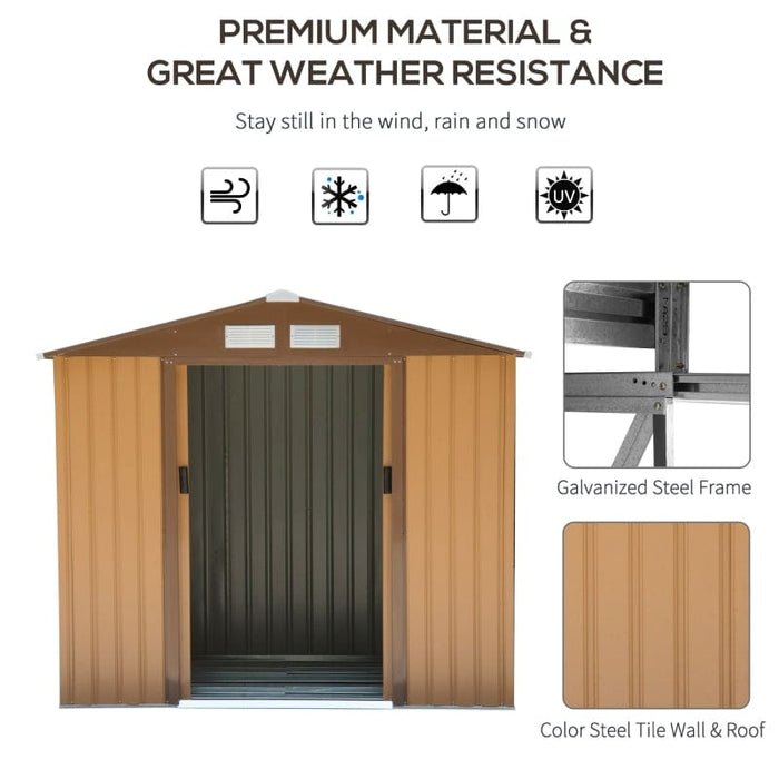 7' x 4' x 6' Steel Outdoor Shed Organizer - 845-030YL