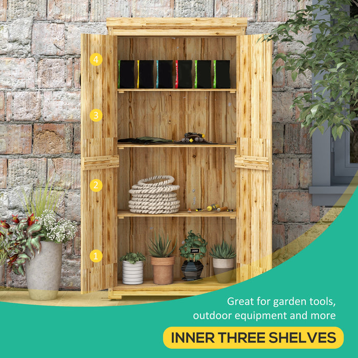 Garden Storage Shed, Secure Outdoor Organizer with Waterproof Galvanized Roof, Lockable Door