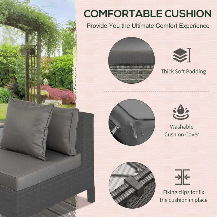 9-Piece Patio Furniture Sets Outdoor Conversation Sets, Sofa with Removable Cushion, Footstool and Coffee table