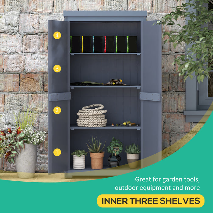 Garden Shed Gray Outdoor Storage Cabinet with Waterproof Galvanized Roof Lockable Door for Secure Storage