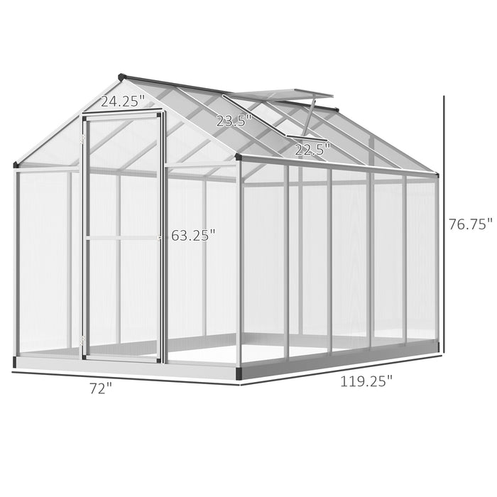 Greenhouse for Winter, 10' L x 6' W Walk-In Polycarbonate Greenhouse