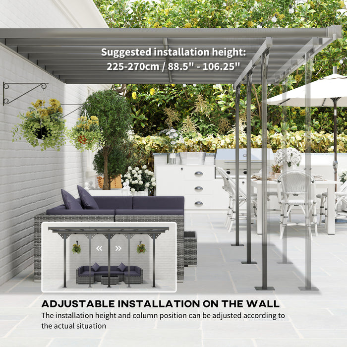 Outdoor Pergola Patio Gazebo Awning UV Protection Adjustable Aluminum Frame 14.5x10