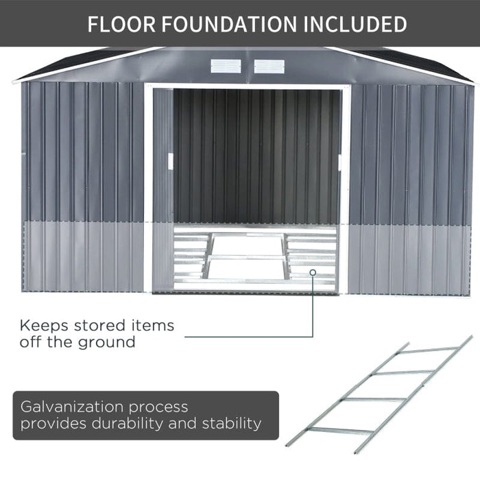 11' x 12.5' x 6.5' Outdoor Backyard Garden Tool Shed