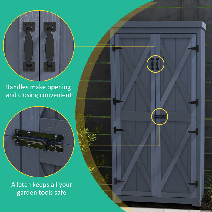 Garden Shed Gray Outdoor Storage Cabinet with Waterproof Galvanized Roof Lockable Door for Secure Storage